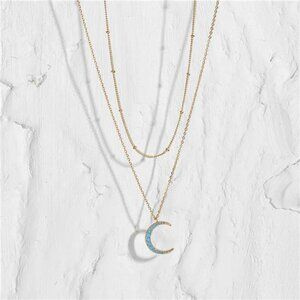 Layered Heart Necklace Pendant Handmade 18k Gold Plated Dainty Gold